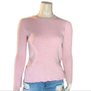 3/$30 - H&M Pink Ribbed Long Sleeve Top Size Small